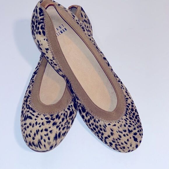 Vintage Stuart Weitzman animal print suede leather ballet flats - Picture 1 of 7
